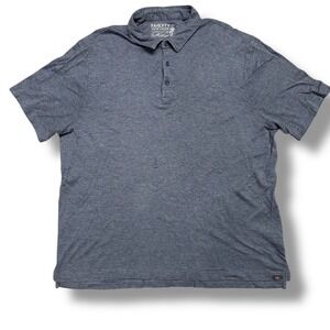 Faherty Brand Cloud Cotton Polo‎ Shirt Men's XXL Heather Navy Soft Pima Blend